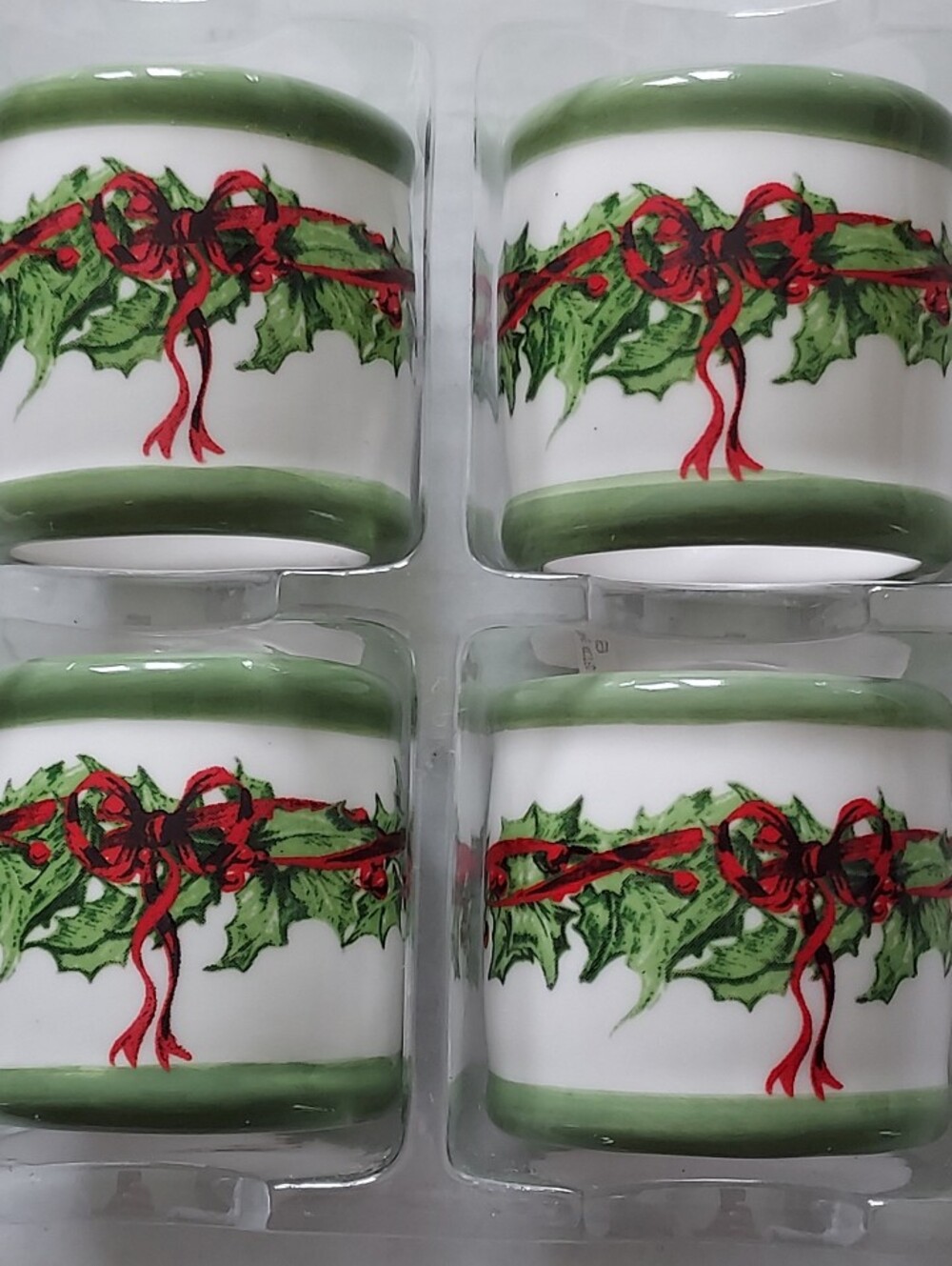 Vintage Christopher Radko Traditions Holiday Celebrations Napkin Rings Set of 4